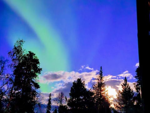 The Moon with Northern Lights