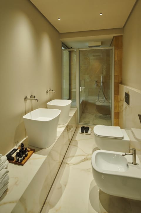 Elite Room | Bathroom | Shower, rainfall showerhead, free toiletries, hair dryer