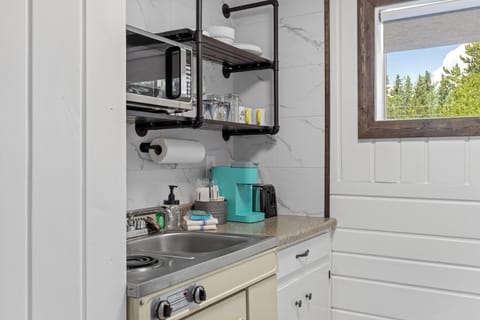 Room # 19 | Private kitchenette | Microwave, coffee/tea maker, highchair