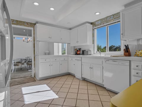 Bright fresh kitchen with LED lighing