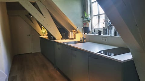 Family Studio, City View | Private kitchen | Highchair