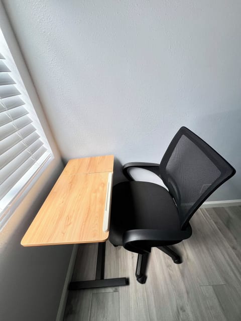 Adjustable table and chair.