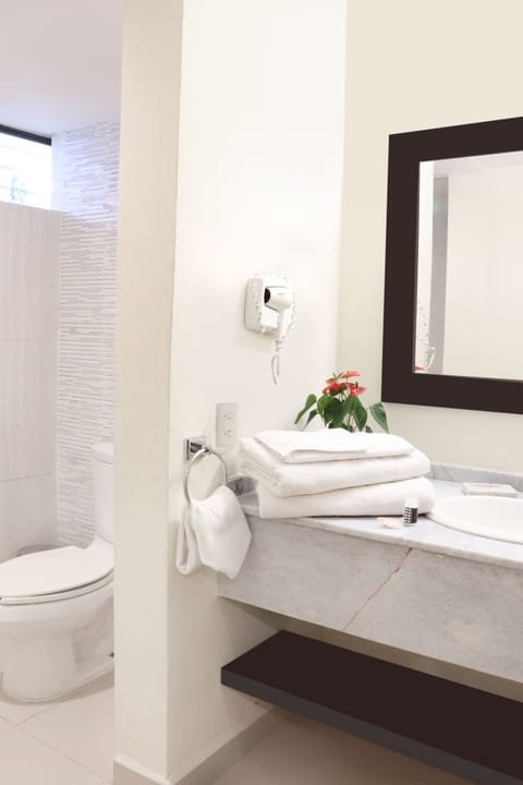 Superior Double Room | Bathroom | Shower, rainfall showerhead, free toiletries, hair dryer