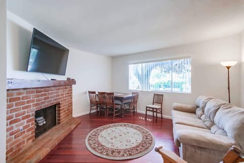 Living room with fireplace