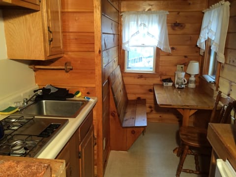 River view Family Cabin, 1 Queen and Sofa Bed | Private kitchenette | Fridge, electric kettle