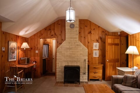 Traditional Cottage, 2 Bedrooms, Lake View, Lakeside | Living area | 42-inch flat-screen TV with cable channels, TV, fireplace
