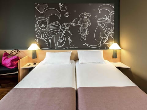 Room, 2 Twin Beds | Down comforters, desk, blackout drapes, iron/ironing board