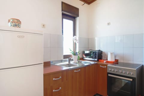 Panoramic Apartment, Terrace, Sea View | Private kitchen | Fridge, coffee/tea maker, electric kettle
