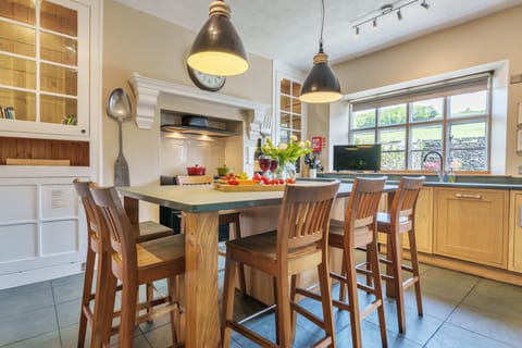 Kitchen with central island unit.
