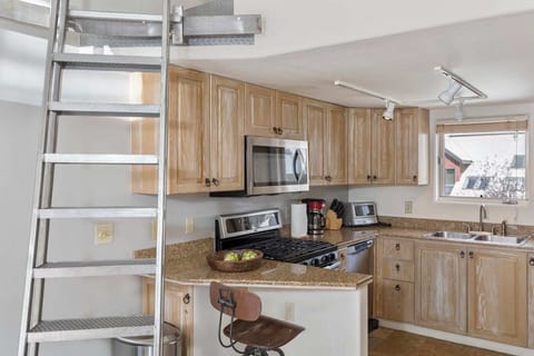 Kitchen and loft ladder