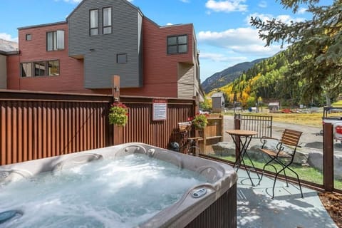 Hottub right outside the door and gate to lift