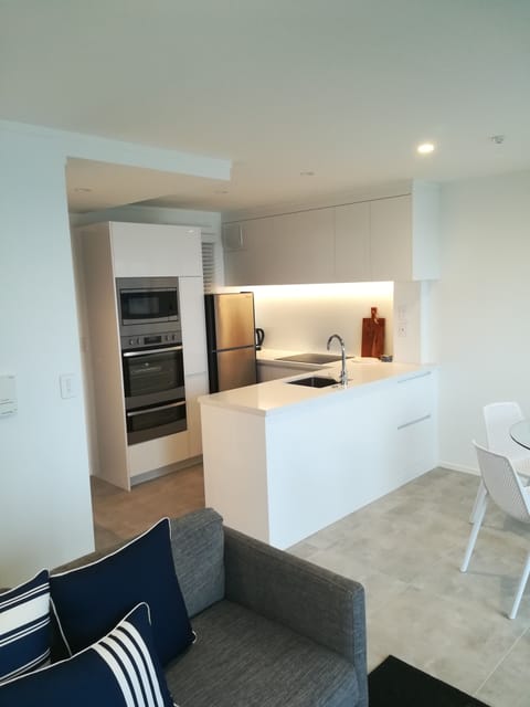 Deluxe Apartment | Private kitchen | Full-size fridge, microwave, oven, stovetop