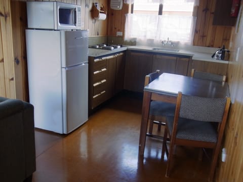 Two Bedroom Chalet | Private kitchen | Fridge, microwave, stovetop, electric kettle