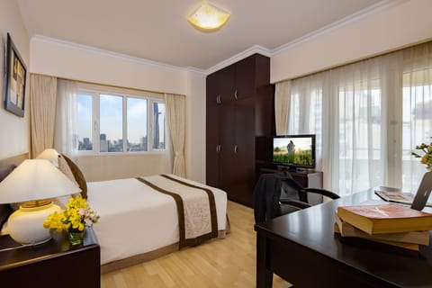 Deluxe Apartment, 2 Bedrooms | Minibar, in-room safe, desk, iron/ironing board