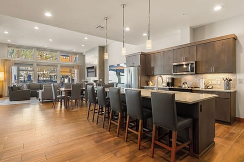 Full kitchen with plenty of seating