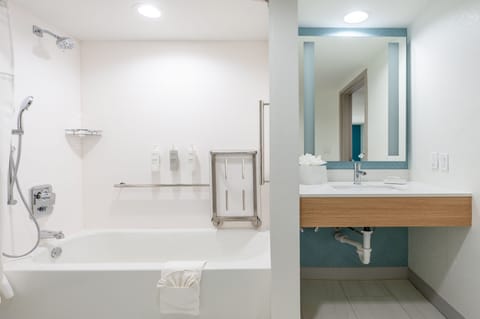 Room, 2 Queen Beds, Accessible, Bathtub | Bathroom | Free toiletries, hair dryer, towels, soap