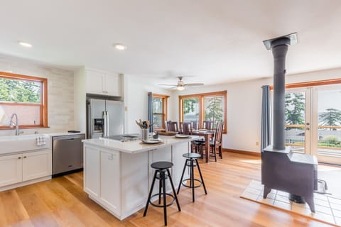 Kitchen with a nook.