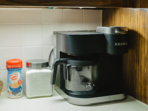 Coffee is so important. We'll start your trip off right with a starter set of kcups and coffee grounds so you can make a pot or two.