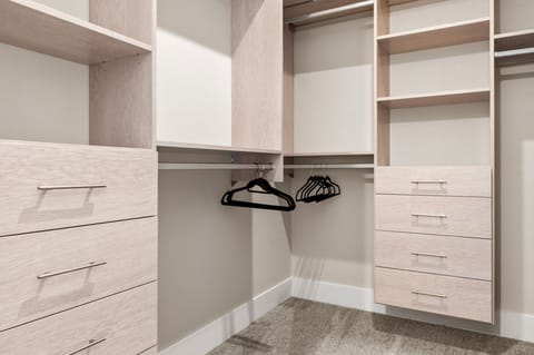 both bedrooms upstairs have their own walk-in closet