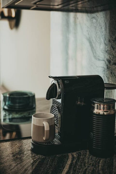 Coffee machine in kitchen