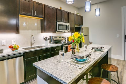 Apartment (1 Bedroom) | Private kitchen | Microwave, oven, stovetop, dishwasher