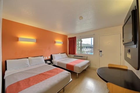 Standard Room, 2 Double Beds, Non Smoking | Desk, laptop workspace, blackout drapes, free WiFi