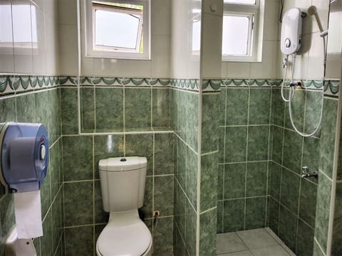 Basic Apartment, Pool View | Bathroom | Shower, free toiletries, hair dryer, slippers
