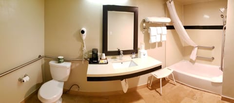 Standard Room, 2 Queen Beds, Accessible, Bathtub | Bathroom | Combined shower/tub, eco-friendly toiletries, hair dryer, towels