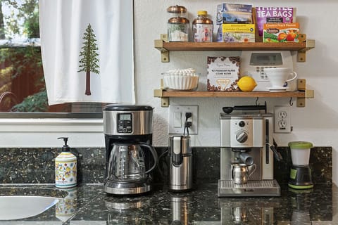 Your coffee and tea station - it's nice to have options.