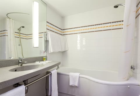 Eco-friendly toiletries, hair dryer, towels, soap