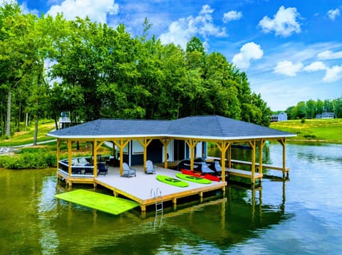 Our dock and boathouse has everything you need to relax and have fun!