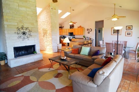 Living room with fireplace