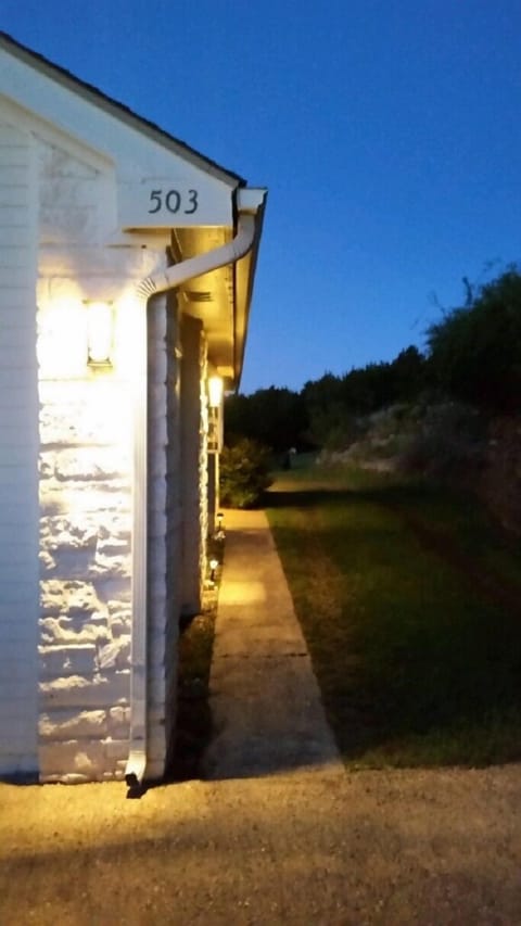 Lit sidewalk for evenings