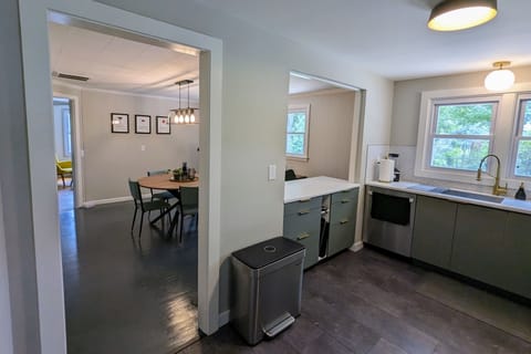 Kitchen is equipped w/ Electric glass-top Range, MW, DW, Fridge