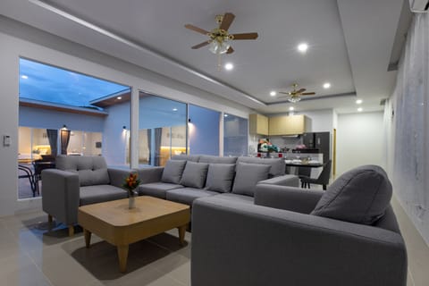 4 Bed Room pool villa | Living area | 42-inch LED TV with digital channels