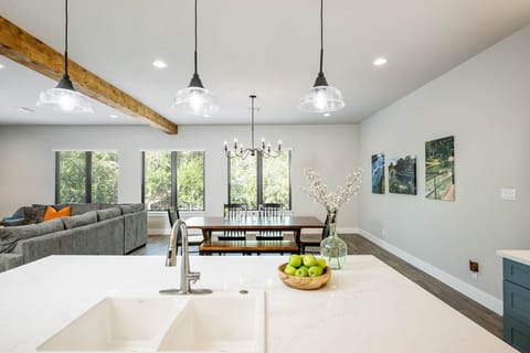 Large kitchen island with sink