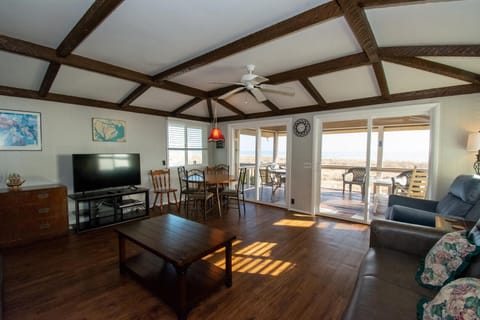 House, Multiple Beds, Patio, Beach View | Living area | 50-inch flat-screen TV with cable channels, TV