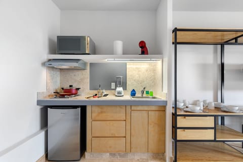 Family Suite | Private kitchenette | Mini-fridge, microwave, coffee grinder, cookware/dishes/utensils