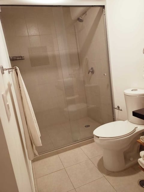 Suite | Bathroom | Shower, rainfall showerhead, towels, soap