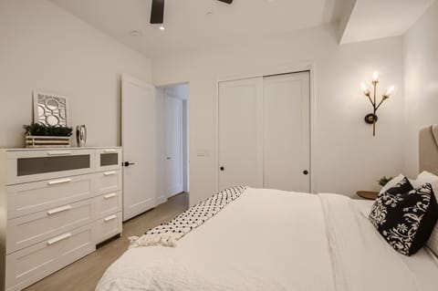 Lots of drawers and closet space available for guests to use during their stay.