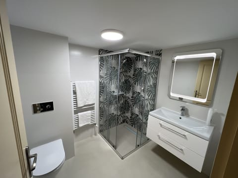 Deluxe Suite, 1 King Bed with Sofa bed, City View | Bathroom | Hair dryer, slippers, towels, soap