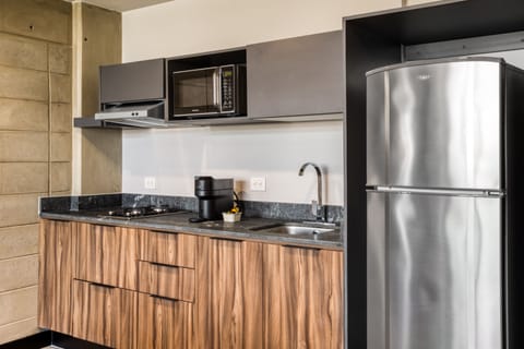 Premium Duplex Loft | Private kitchen | Full-size fridge, microwave, stovetop, espresso maker