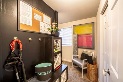 Guest Bed 2. Workout Equipment