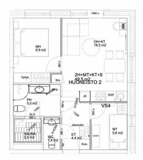 Classic Apartment, 2 Bedrooms, Sauna, Courtyard View | Floor plan