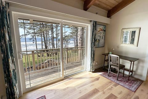 Walk out to the deck to enjoy the ocean breeze.
