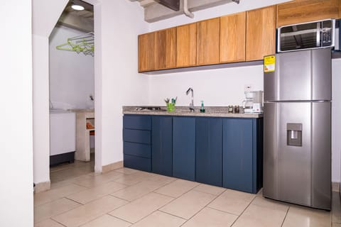 Deluxe Apartment | Private kitchen | Full-size fridge, microwave, dishwasher, coffee/tea maker