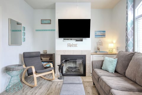 Welcome to Oceano Getaway, Unit 608! Your breezy upstairs one-bedroom beach retreat features a comfy king bed and a queen sleeper sofa for extra guests. Kick back in the full kitchen, perfect for whipping up seaside snacks after a day on the sand.