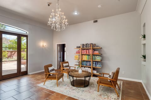 Grand room showcasing the new books.