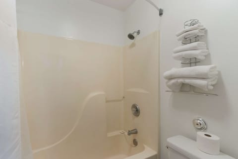 Suite, 1 King Bed, Non Smoking, Refrigerator & Microwave (with Sofabed) | Bathroom | Combined shower/tub, towels