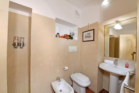 Shower, free toiletries, hair dryer, bidet